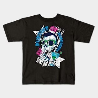 smoking skull Kids T-Shirt